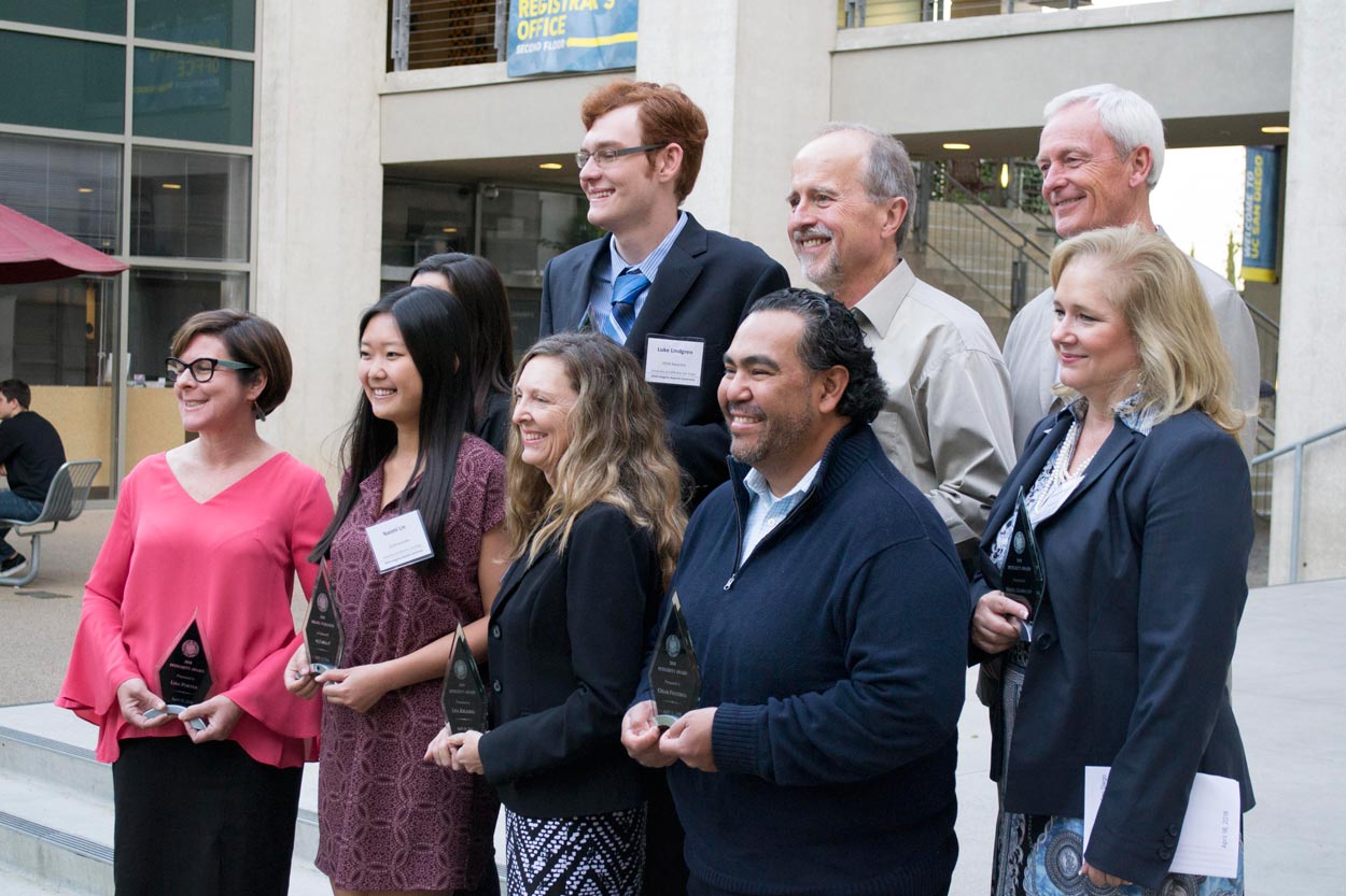Group photo of UC San Diego's 2018 Integrity Awardees
